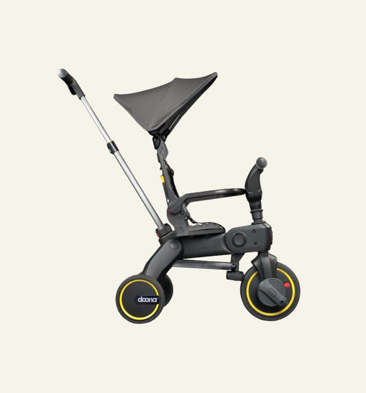 Doona Liki Trike S1 for rental from Baboodle. With Parent steering handlebar. From £22 per month